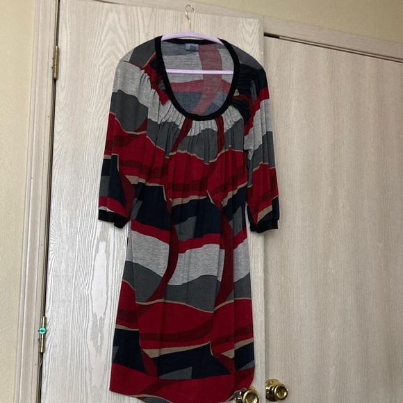 Rabbit Rabbit Rabbit Red and Gray Blouse - Picture 2 of 3